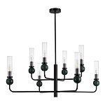 Люстра с 8-ю плафонами в форме стеклянных трубок и мраморных декоративных элементов Montreal варинант исполнения - 3 | Loft Concept в Челябинске