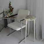 Круглый журнальный столик со столешницей из эпоксидной смолы Epoxy Resin Flowers Coffee Table варинант исполнения - 2 | Loft Concept в Челябинске