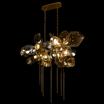 Люстра подвесная с 18-ю стеклянными плафонами с вертикальными подвесками Gilded Mirage  варинант исполнения - 6 | Loft Concept в Челябинске