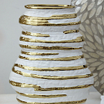 Ваза белая с рельефной поверхностью и золотыми полосами Vase Beehive варинант исполнения - 6 | Loft Concept в Челябинске