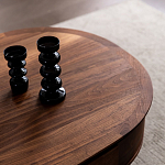 Кофейный стол овальный из дерева с 2-мя ящиками Coffee Walnut Table варинант исполнения - 4 | Loft Concept в Челябинске