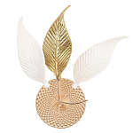 Бра с декоративными белыми и золотыми листьями на текстурном основании Wintery flovers варинант исполнения - 1 | Loft Concept в Челябинске