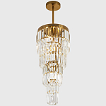 Многоярусная люстра с прямоугольными хрустальными подвесками Allard Crystal Chandelier варинант исполнения - 3 | Loft Concept в Челябинске