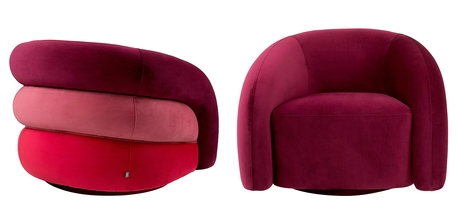 Кресло Eichholtz Chair Novelle Bordeaux Red Velvet Кресло Eichholtz Chair Novelle Bordeaux Red Velvet - Loft-Concept в Челябинске