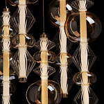 Люстра с плафонами из прозрачного и янтарного стекла в виде шаров и ромбов Gabriel Scott Luna варинант исполнения - 6 | Loft Concept в Челябинске