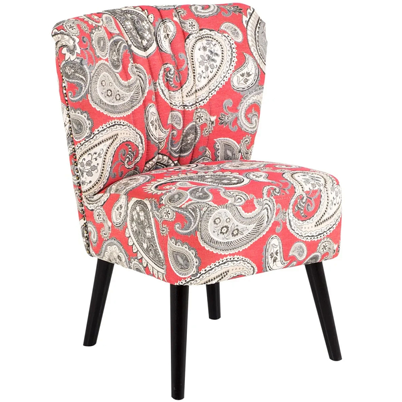 Кресло Harper Paisley Armchair Red Красный Бежевый Черный Кресло Harper Paisley Armchair Red Красный Бежевый Черный в Челябинске | Loft Concept