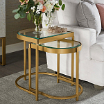 Комплект из 2-х приставных столиков на металлическом основании цвета латунь Ambassador варинант исполнения - 4 | Loft Concept в Челябинске