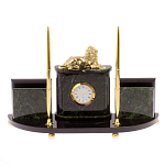 Настольный канцелярский набор из нефрита с декором в виде льва Golden Lion варинант исполнения - 1 | Loft Concept в Челябинске