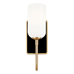  Бра с прямоугольным черным основанием и белым матовым цилиндрическим плафоном Kichler варинант исполнения - 10 | Loft Concept в Челябинске