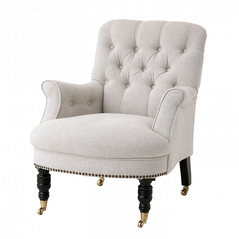 Кресло Eichholtz Chair Barrington Бежево-серый Черный Кресло Eichholtz Chair Barrington Бежево-серый Черный в Челябинске | Loft Concept