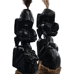 Комплект из 2-х деревянных статуэток Asmat Statuettes Black варинант исполнения - 3 | Loft Concept в Челябинске