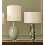 Настольная лампа керамическая с кремовым абажуром Scenic Column варинант исполнения - 6 | Loft Concept в Челябинске