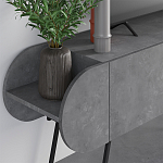 ТВ-тумба серая с 2-мя откидными дверцами и 2-мя открытыми полками CAPSULE TV STAND RETRO GREY варинант исполнения - 4 | Loft Concept в Челябинске