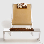 Дизайнерское кресло на металлическом каркасе с подставкой для ног Poltronova Mies Armchair варинант исполнения - 3 | Loft Concept в Челябинске