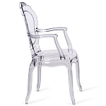 Прозрачный стул с подлокотниками LOUIS GHOST CHAIR Grey варинант исполнения - 3 | Loft Concept в Челябинске