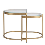 Комплект из 2-х приставных столиков на металлическом основании цвета латунь Ambassador варинант исполнения - 2 | Loft Concept в Челябинске