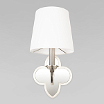 Бра с белым текстильным абажуром и декоративным основанием в виде четырехлистника с зеркальной вставкой Vitorino варинант исполнения - 22 | Loft Concept в Челябинске