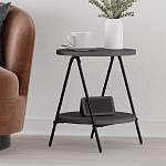 Стол приставной с 2-мя круглыми столешницами цвета антрацит ESSEL SIDE TABLE ANTHRACITE варинант исполнения - 5 | Loft Concept в Челябинске