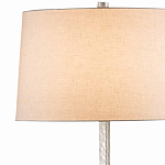 Торшер с тканевым абажуром на серебряном фактурном каркасе Thin Fakutra варинант исполнения - 1 | Loft Concept в Челябинске