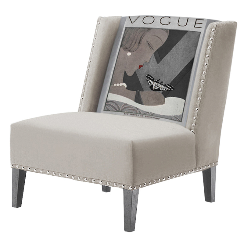 FUN Armchair Vogui II Beige Дизайнерское кресло с цветным принтом Бежево-серый FUN Armchair Vogui II Beige Дизайнерское кресло с цветным принтом Бежево-серый в Челябинске | Loft Concept