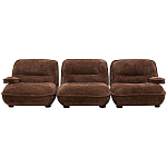 Кресло без подлокотников коричневое ну круглых деревянных ножках Loup Plush Armchair Brown варинант исполнения - 3 | Loft Concept в Челябинске
