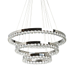 Люстра с тремя кольцами цвета хром и прозрачными хрустальными шарами по периметру Sacramento Transparent Balls Chandelier варинант исполнения - 1 | Loft Concept в Челябинске