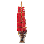 Декоративная модель деревянного парусника с красными парусами в подарочной упаковке With The low варинант исполнения - 3 | Loft Concept в Челябинске