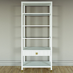 Стеллаж Elsa Dreams White со стеклянными полками и ящиком варинант исполнения - 4 | Loft Concept в Челябинске