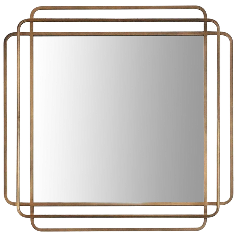 Квадратное настенное зеркало Arbela Mirror Латунь Квадратное настенное зеркало Arbela Mirror Латунь в Челябинске | Loft Concept