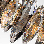 Люстра подвесная с овальными подвесками из стекла дымчатого цвета Harlow Crystal Round варинант исполнения - 7 | Loft Concept в Челябинске