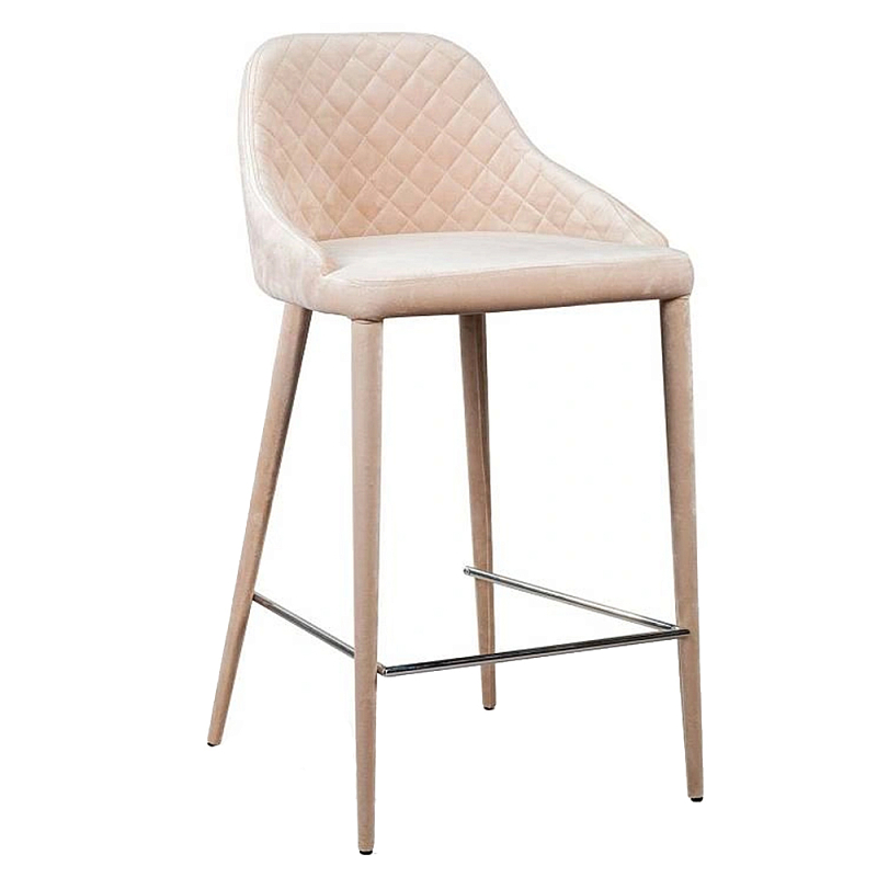 Стул Douglas Rhombus Bar stool Бежевый Велюр Бежевый Стул Douglas Rhombus Bar stool Бежевый Велюр Бежевый в Челябинске | Loft Concept