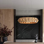 Люстра круглая из толстых деревянных реек Wooden Slats варинант исполнения - 4 | Loft Concept в Челябинске