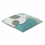 Подушка декоративная хлопковая мятного цвета с абстрактным принтом Elysian Flow Breeze варинант исполнения - 1 | Loft Concept в Челябинске