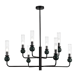 Люстра с 8-ю плафонами в форме стеклянных трубок и мраморных декоративных элементов Montreal варинант исполнения - 1 | Loft Concept в Челябинске