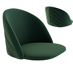 Барный стул со спинкой и металлической подставкой на 4-х деревянных ножках Зеленый Велюр Vendramin Chair варинант исполнения - 2 | Loft Concept в Челябинске