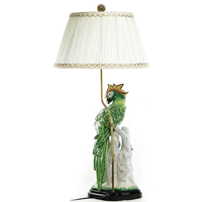 Настольная лампа Green Parrot Lamp Белый Зеленый Настольная лампа Green Parrot Lamp Белый Зеленый в Челябинске | Loft Concept