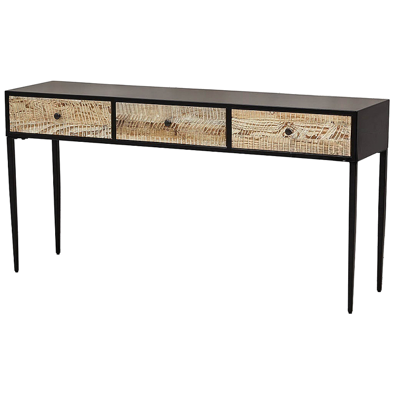 Консоль с 3-мя ящиками Pasion Console Черный Коричневый Древесина Консоль с 3-мя ящиками Pasion Console Черный Коричневый Древесина в Челябинске | Loft Concept