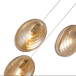 Люстра каскадная с 6-ю стеклянными круглыми плафонами янтарного цвета Savio Glass Disc Light варинант исполнения - 3 | Loft Concept в Челябинске