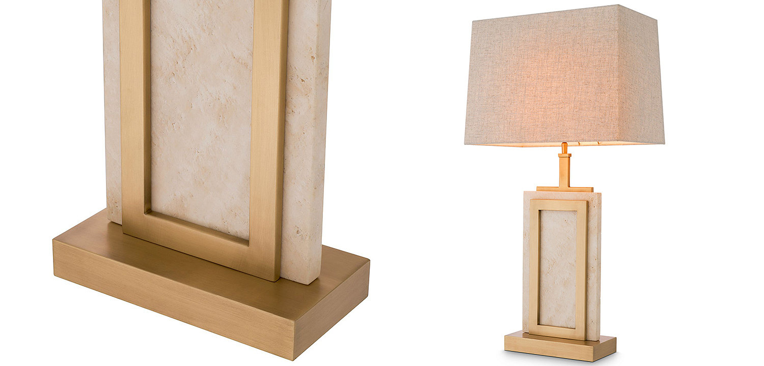 Настольная лампа Eichholtz Table Lamp Murray Travertine Настольная лампа Eichholtz Table Lamp Murray Travertine - Loft-Concept в Челябинске