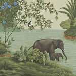 Обои ручная роспись River Scenes of Bengal Verdoyant варинант исполнения - 1 | Loft Concept в Челябинске