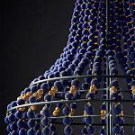 Люстра каплевидной формы декорированная синими и золотыми бусинами Blue Beads варинант исполнения - 3 | Loft Concept в Челябинске