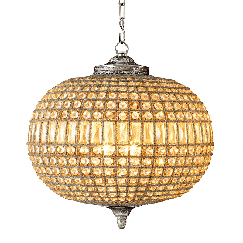 Люстра Chandelier Kasbah Oval M Nickel Прозрачное Стекло Никель Люстра Chandelier Kasbah Oval M Nickel Прозрачное Стекло Никель в Челябинске | Loft Concept