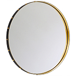 Зеркало овальное в металлической раме с кожаной отделкой Loft in Reflection варинант исполнения - 2 | Loft Concept в Челябинске