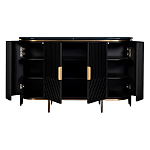 Комод черный округлой формы с рельефным фасадом Black Cut варинант исполнения - 2 | Loft Concept в Челябинске