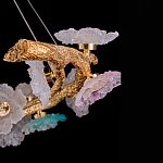 Люстра круглая на золотом каркасе с цветочным декором Miscellaneous herbs варинант исполнения - 4 | Loft Concept в Челябинске