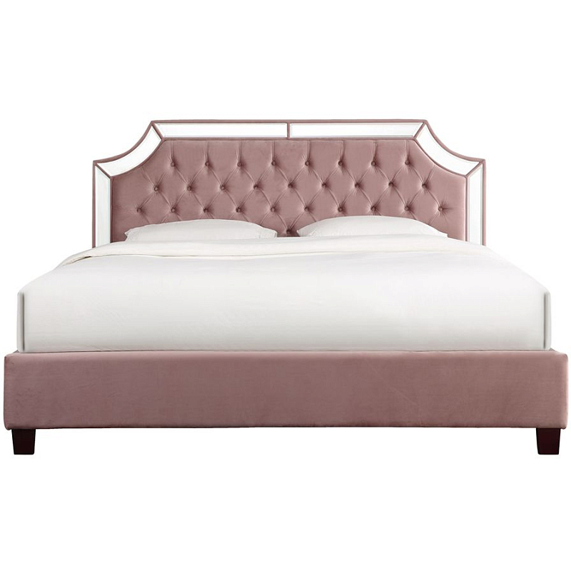 Кровать двуспальная Harlequin with mirror Пепельно-розовый Кровать двуспальная Harlequin with mirror Пепельно-розовый в Челябинске | Loft Concept
