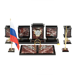 Настольный письменный набор из креноида и змеевика на бронзовых ножках Marble Accessory варинант исполнения - 1 | Loft Concept в Челябинске