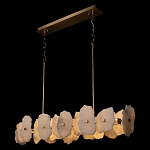 Люстра подвесная линейная с текстурированными мраморными элементами Marble square варинант исполнения - 4 | Loft Concept в Челябинске