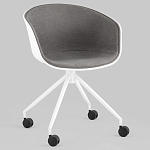 Офисное кресло из пластика с мягким сиденьем Eggshell Grey варинант исполнения - 2 | Loft Concept в Челябинске