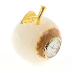 Часы настольные в виде яблока из натурального камня Оникс Stone Clock варинант исполнения - 6 | Loft Concept в Челябинске